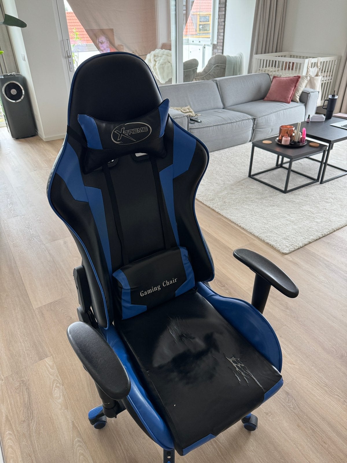 Gratis gamestoel, Ophalen, Gebruikt, Blauw, Gaming bureaustoel