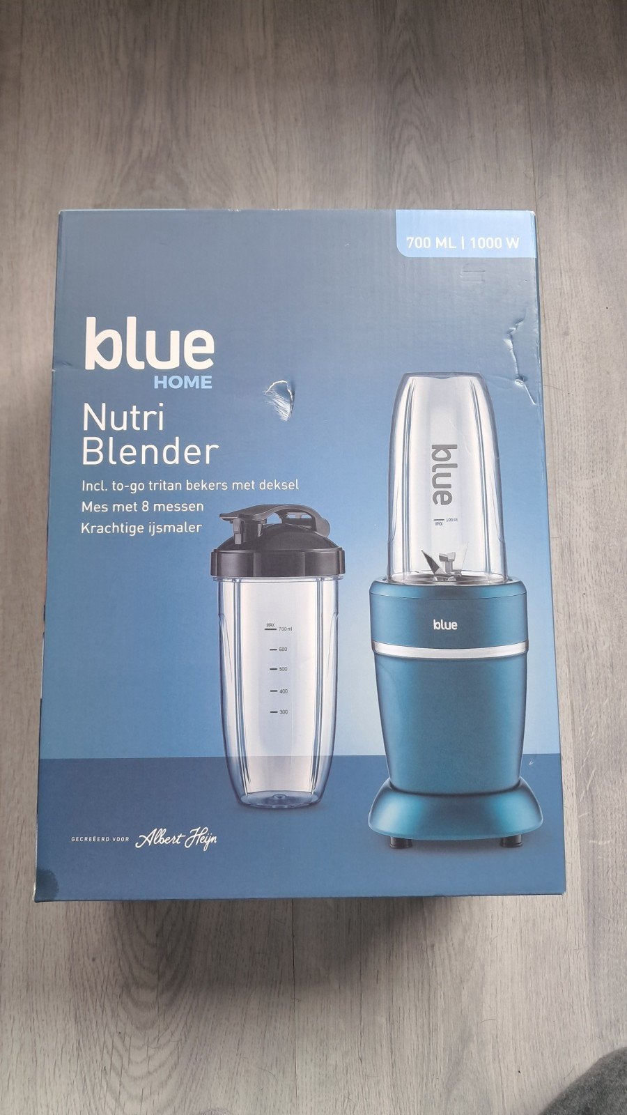 Blue Home Nutri Blender 1000W - Nieuw in doos, Ophalen, Zo goed als nieuw, Vaatwasserbestendig, Minder dan 1 liter