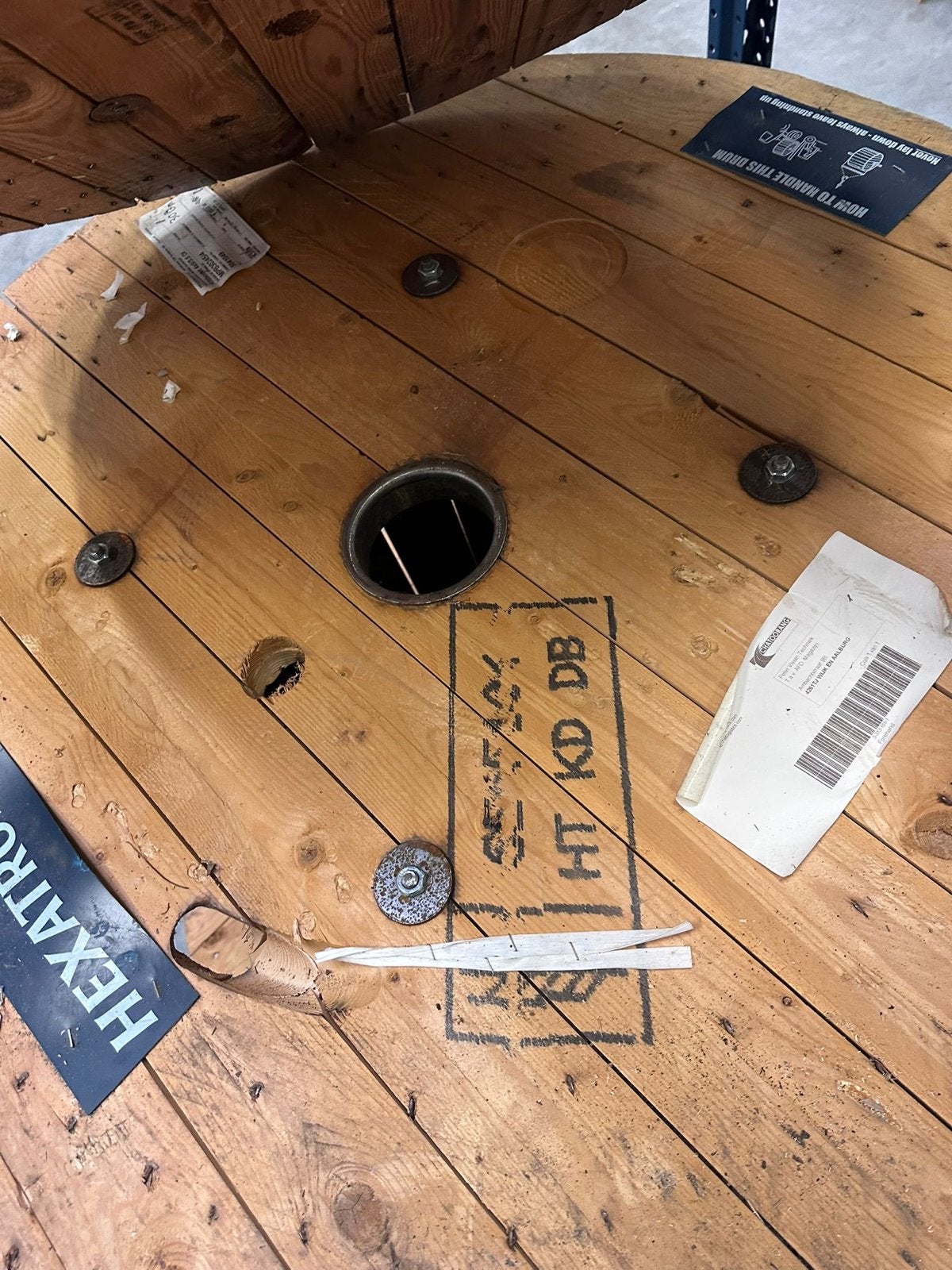 Houten haspels - Ideaal voor decoratie of kabelopslag, Ophalen, Gebruikt