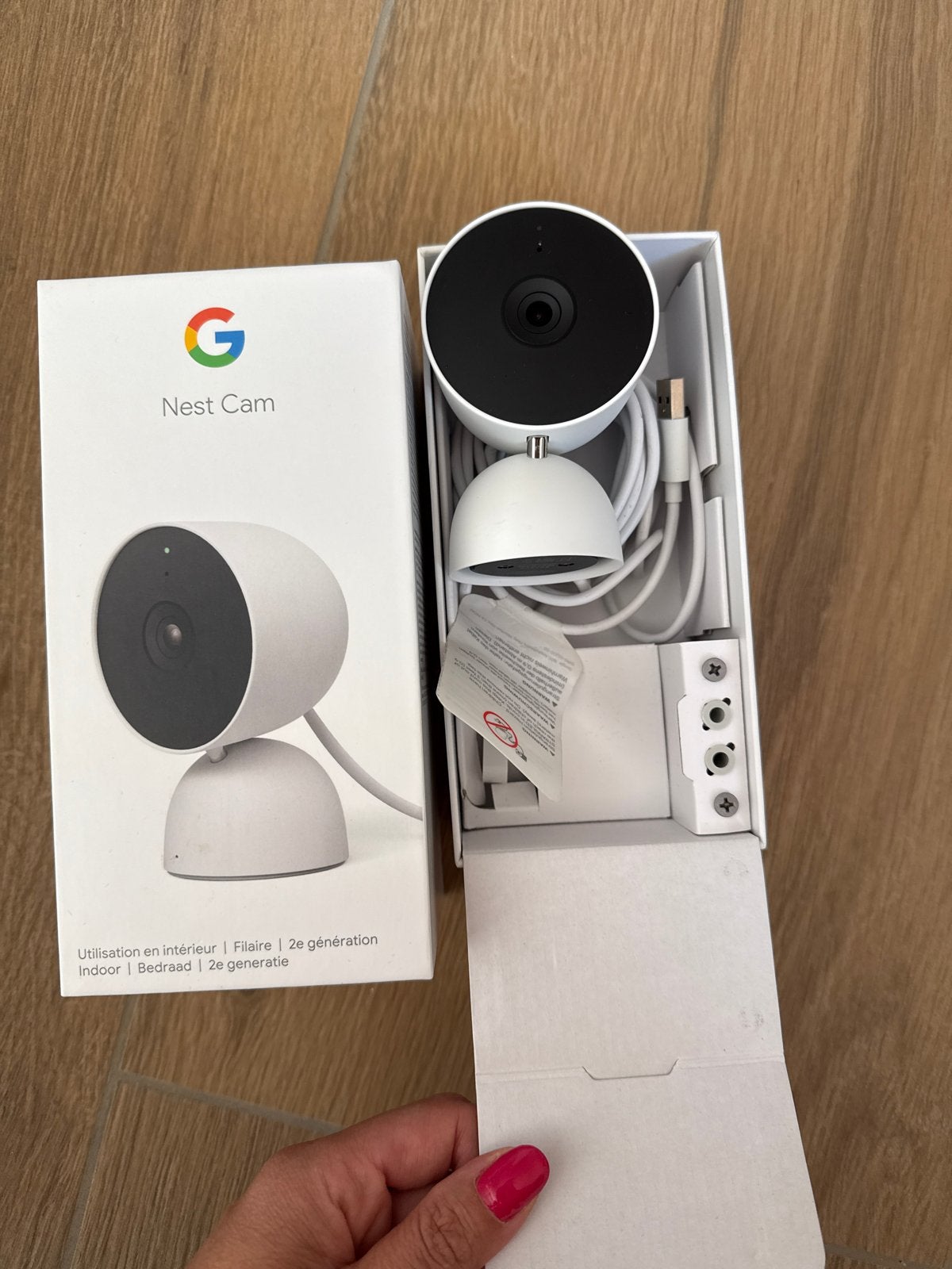 Google Nest Cam (2e generatie) - Binnencamera, Ophalen, Zo goed als nieuw, Binnencamera