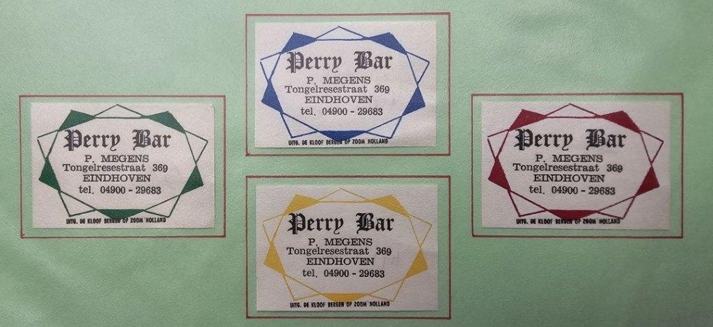 Perry Bar P. Megens te Eindhoven, Ophalen of Verzenden, Zo goed als nieuw, Luciferdoosjes of -merken