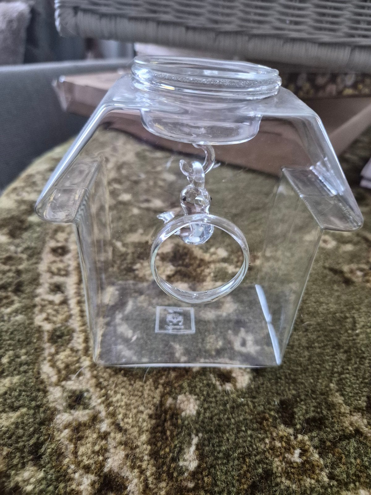 Riviera Maison glazen huisje met vogel, Ophalen of Verzenden, Zo goed als nieuw, Glas, Landelijk