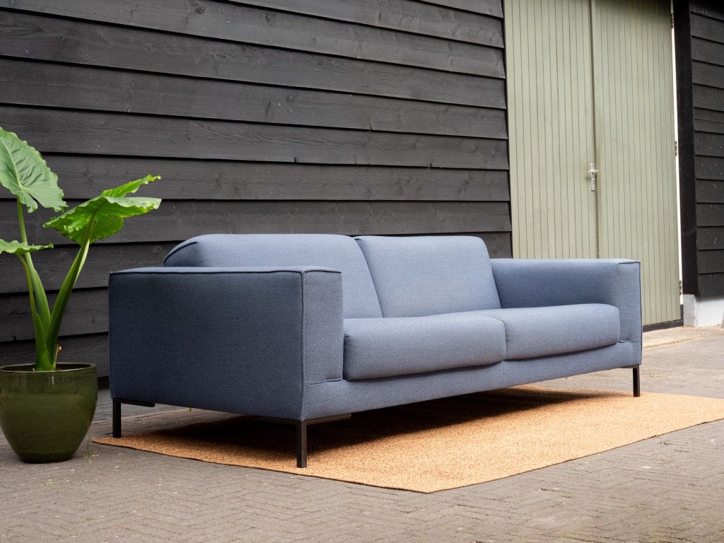 Design on Stock Aikon | 2,5zits Design bank | Blauw ploegwol, Huis en Inrichting, Banken | Bankstellen, 75 tot 100 cm, Ophalen of Verzenden