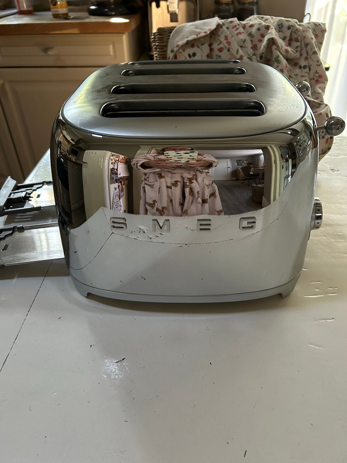 Smeg 4x4 Broodrooster Steel !, Witgoed en Apparatuur, Ophalen, Gebruikt