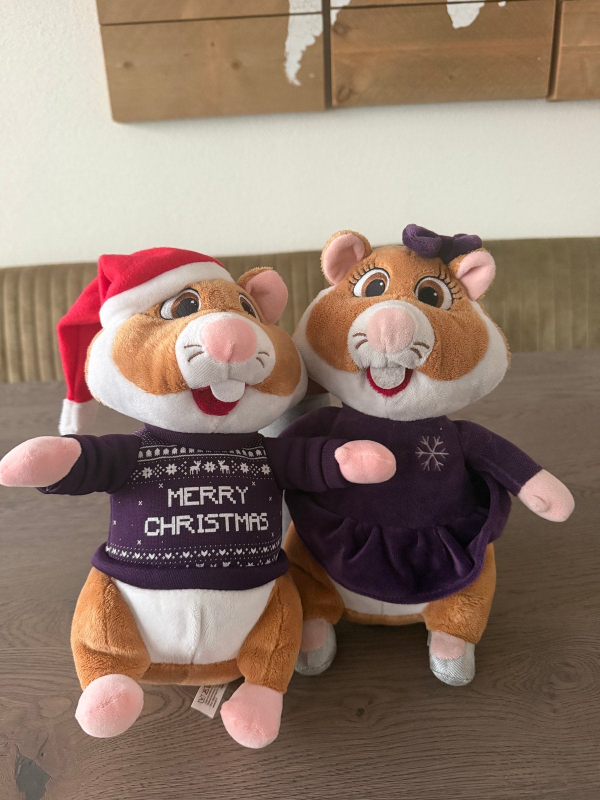 Twee kerstknuffels: Hamsters in feestelijke kleding, Ophalen of Verzenden, Nieuw