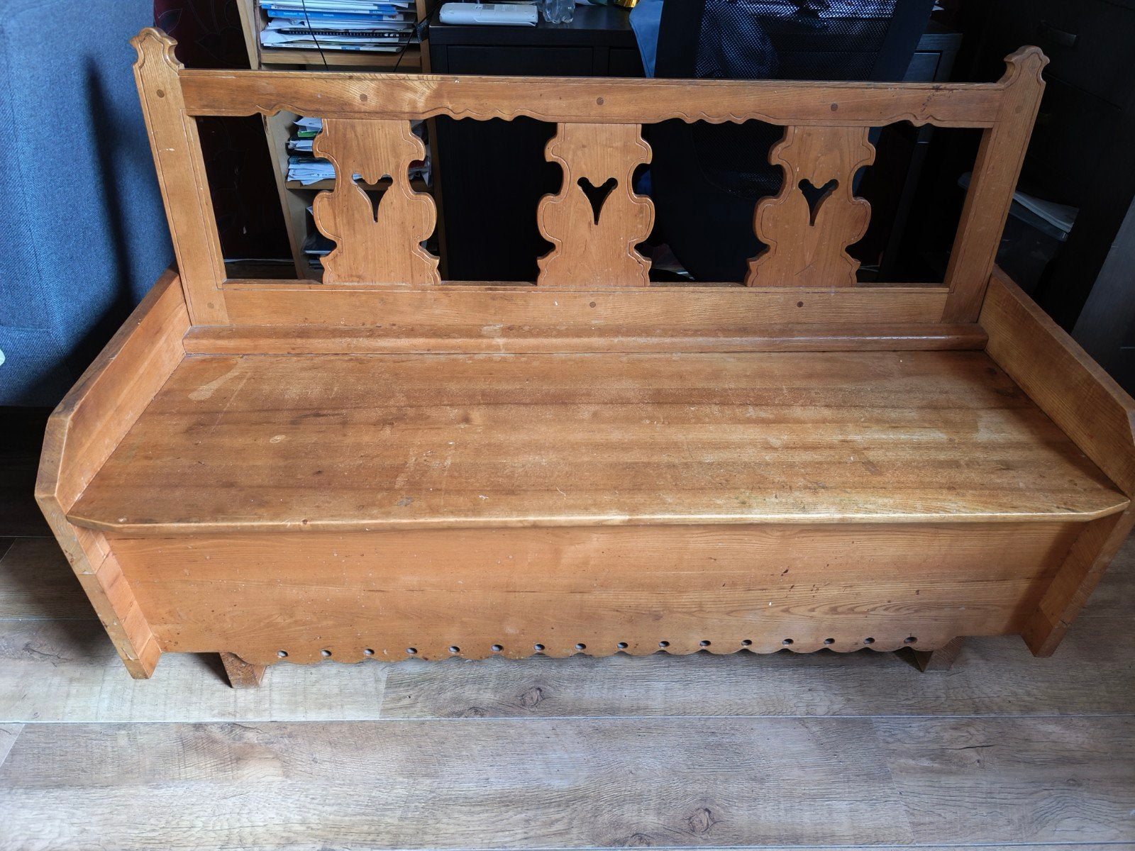 Houten bankje met opbergruimte, inklapbaar, Ophalen of Verzenden