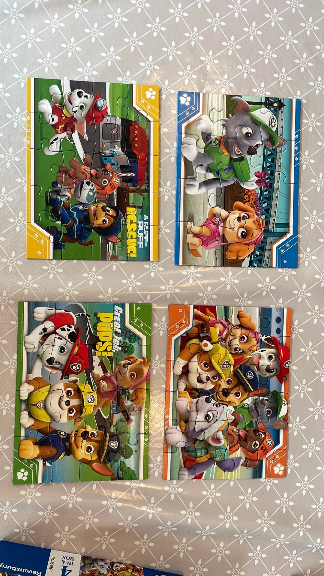 Ravensburger l 4 in a box puzzle Paw Patrol compleet, Ophalen of Verzenden, 10 tot 50 stukjes, Gebruikt, 2 tot 4 jaar