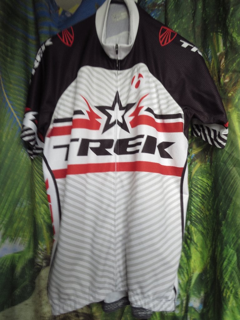 Grijs wit zwart wielren trek shirt mt L Bontrager, Ophalen of Verzenden, Trek, Hardlopen of Fietsen, Gedragen