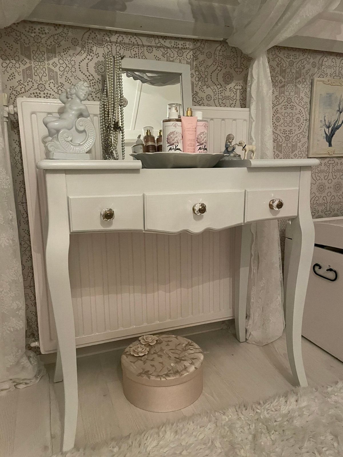 Witte houten kaptafel, Ophalen, Zo goed als nieuw, 50 tot 100 cm, Minder dan 100 cm