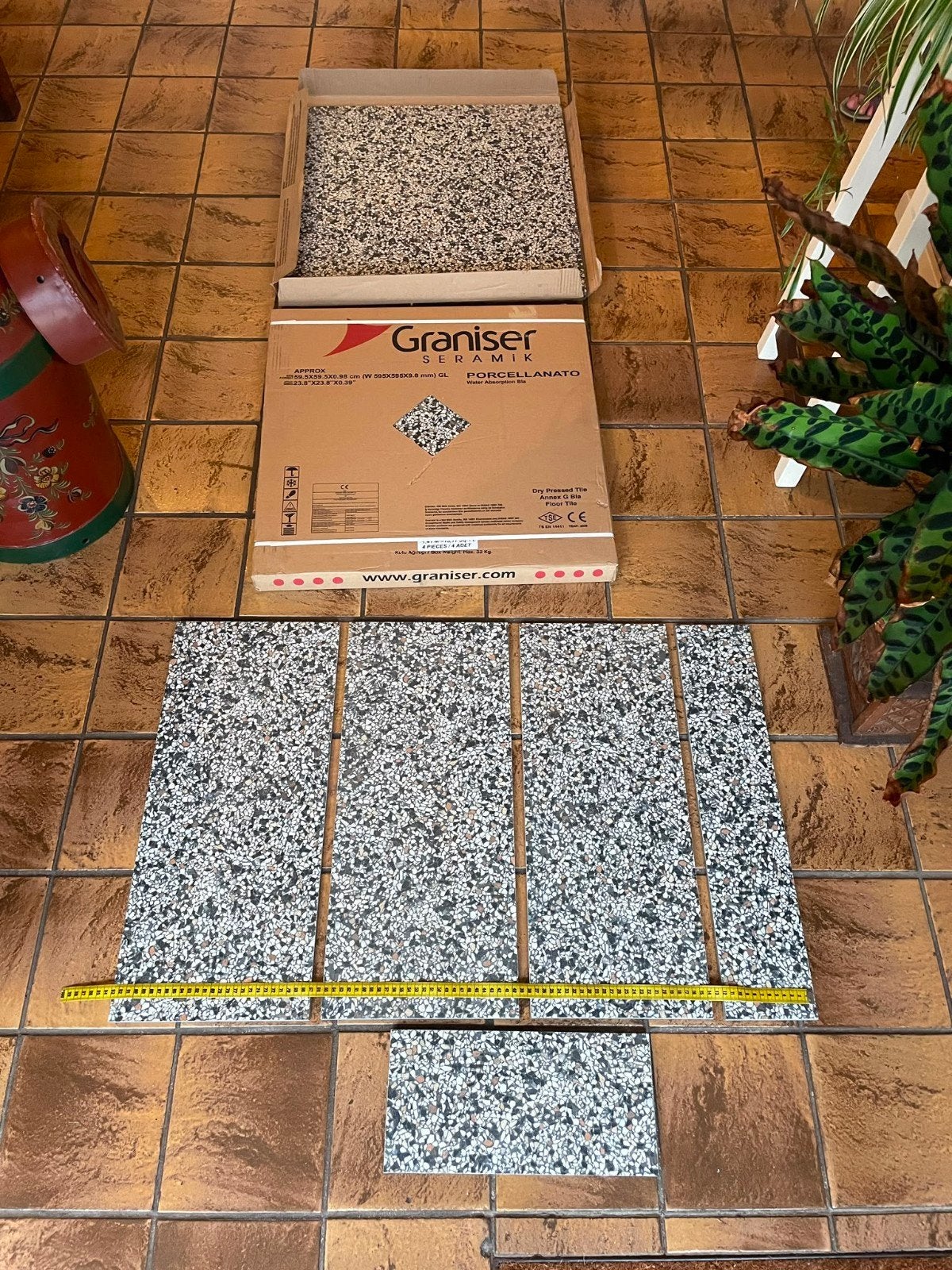 Terrazzo tegels 60x60 - ca. 2m² voor douchehoek, Ophalen of Verzenden