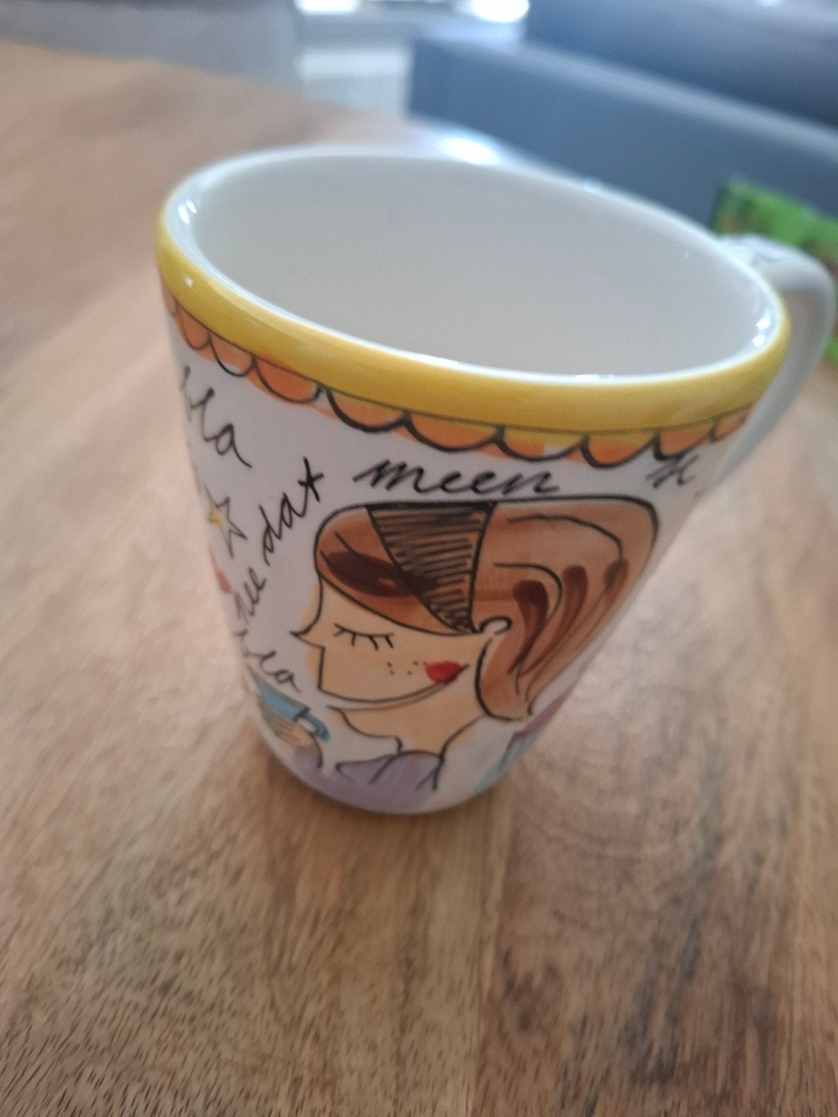 Blond Amsterdam mok met illustratie, Ophalen, Gebruikt, Keramiek, Mok