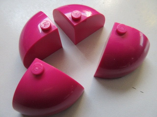 nr. 8218, 4 kwart ronde magenta stenen, 3x3x2., Ophalen of Verzenden, Zo goed als nieuw, Complete set, Lego