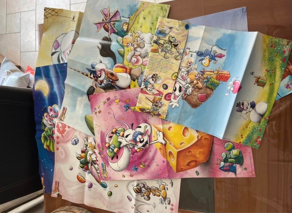 Set van 9 Diddl kaasblad posters - Gebruikt maar goede staat, Verzamelen, Diddl, Ophalen of Verzenden, Diddl, Gebruikt, Plaatje of Poster