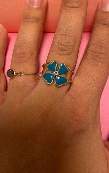 Anna nina romy Boomsma klaver 4 gouden ring 14 karaat nieuw, Sieraden, Tassen en Uiterlijk, Ringen, Nieuw, Ophalen of Verzenden