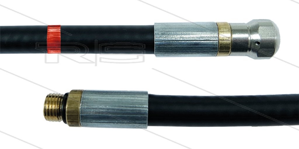 Rioolslang 25m Zwart met Voorgeboorde Nozzle, Verzenden