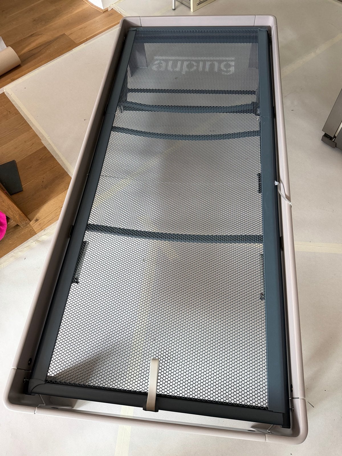 Refurbished Auping Auronde 90x210x34,5 - Licht warm grey, Ophalen, Verstelbaar, 90 cm, Eenpersoons