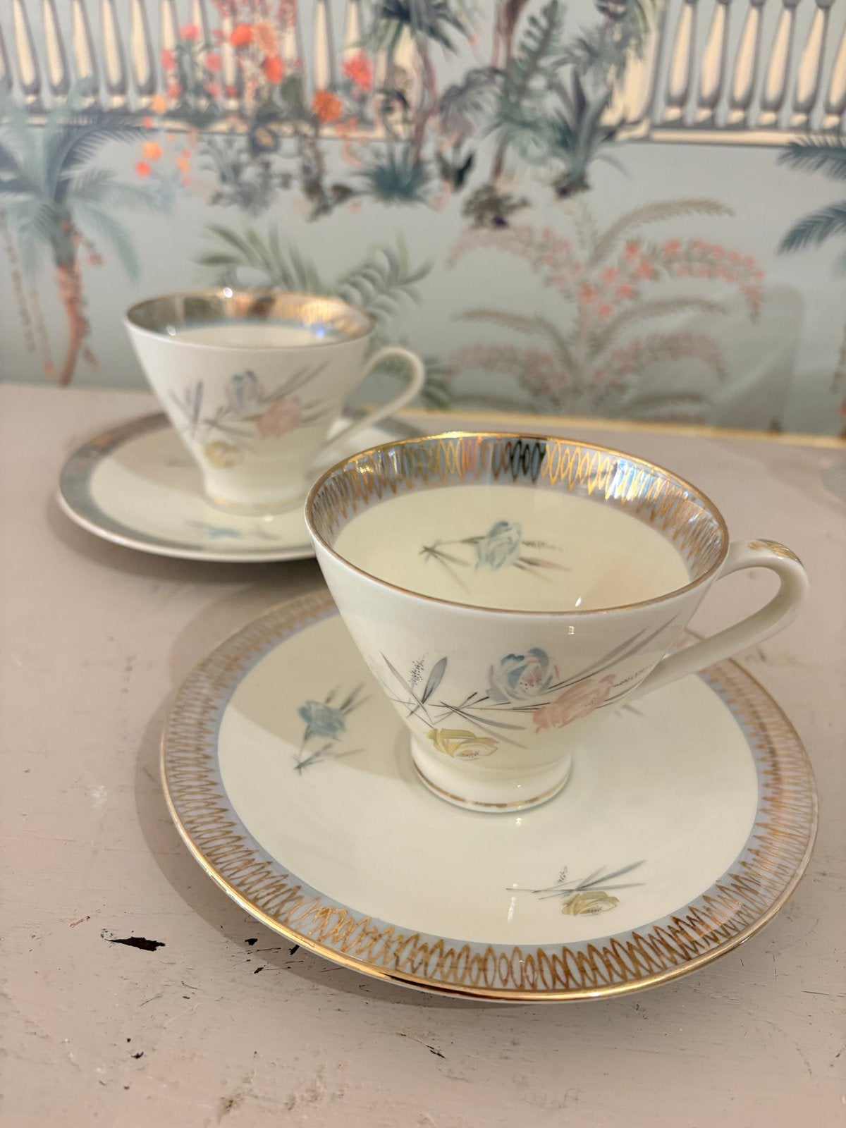 Vintage Mitterteich Bavaria Kop-en-schotelset - Jaren '50/'6, Ophalen of Verzenden