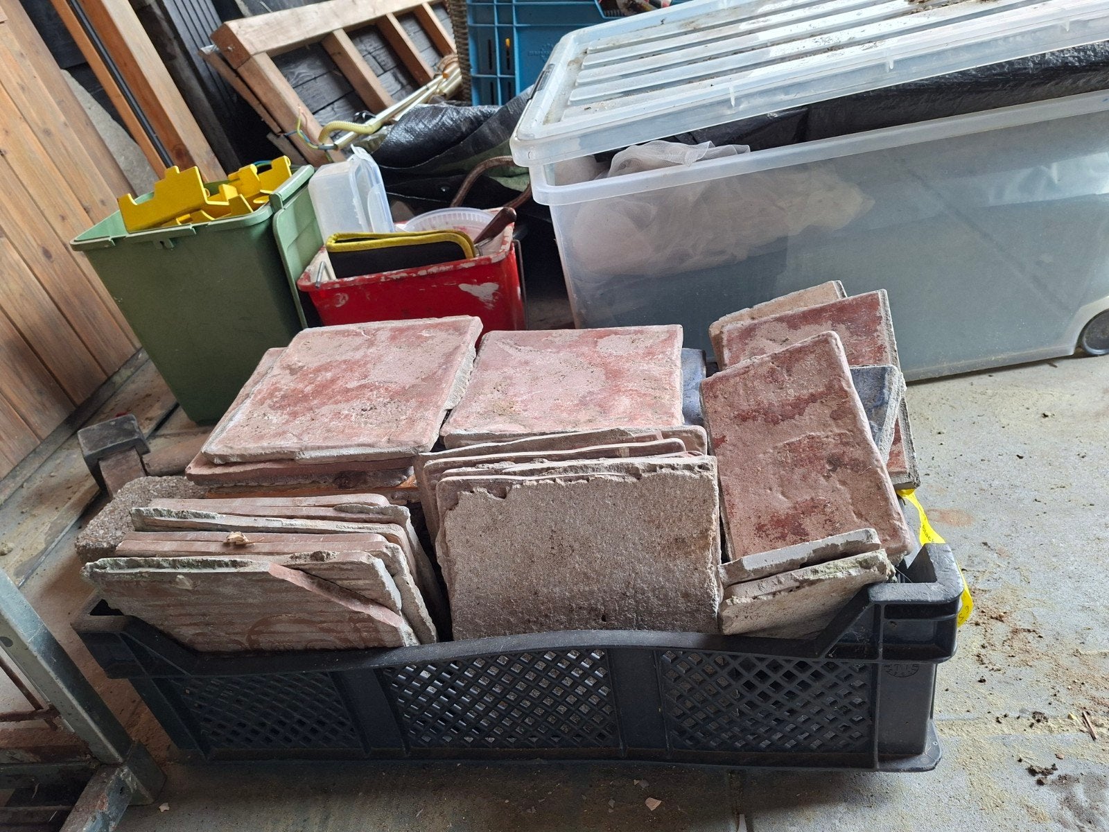 Oude terracotta tegels - diverse kleuren en maten, Ophalen, Gebruikt, Keramiek, 20 tot 40 cm