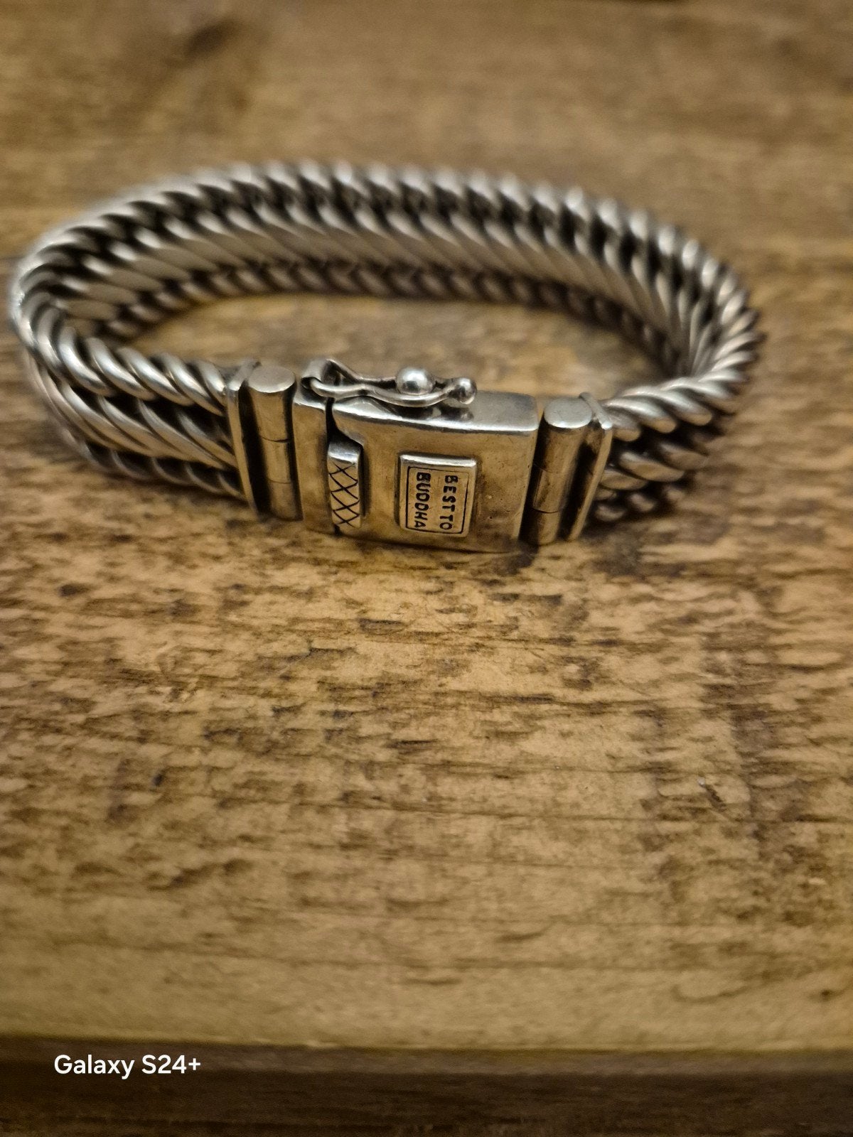 Best to Buddha armband 925 zilver, 19cmx1,5cm, 76.6gram, Sieraden, Tassen en Uiterlijk, Armbanden, Verzenden, Zo goed als nieuw