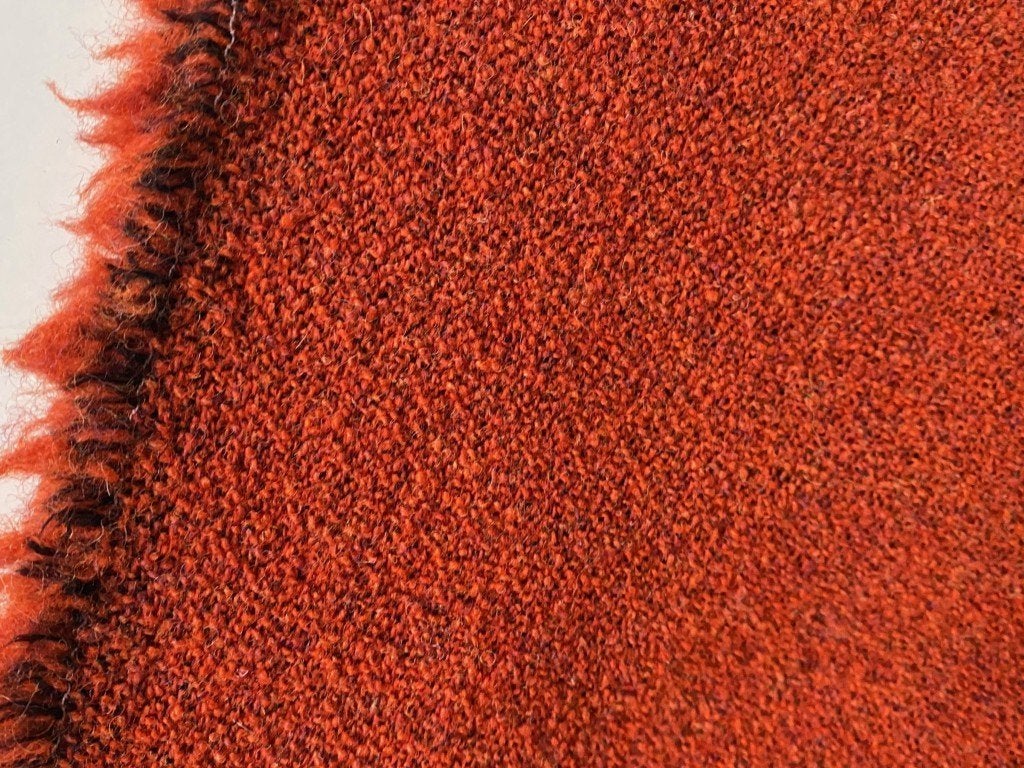 Kvadrat Tundra 2; oranje; bouclé; restant meubelstof, Wol, 120 cm of meer, Nieuw, Oranje