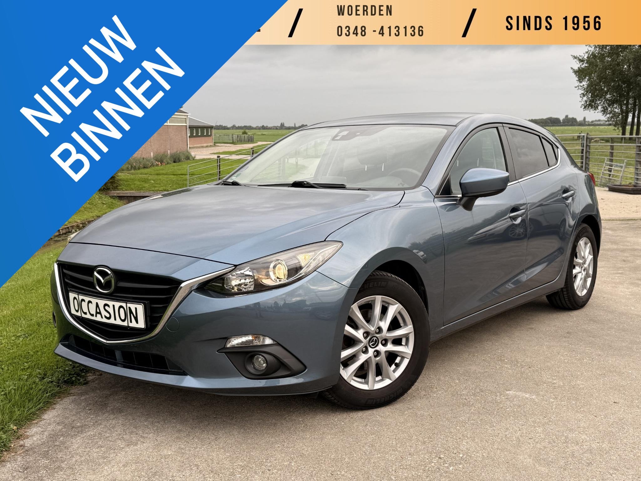 Mazda 3 2.0 TS AUTOMAAT | CARPLAY | CAMERA | CRUISE, Auto's, Stof, Gebruikt, Blauw, Bedrijf