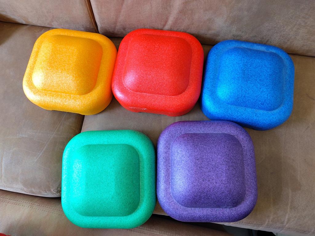 10 Regenboog Stapelstenen - 2 sets van 5, Ophalen, Gebruikt, Overige merken