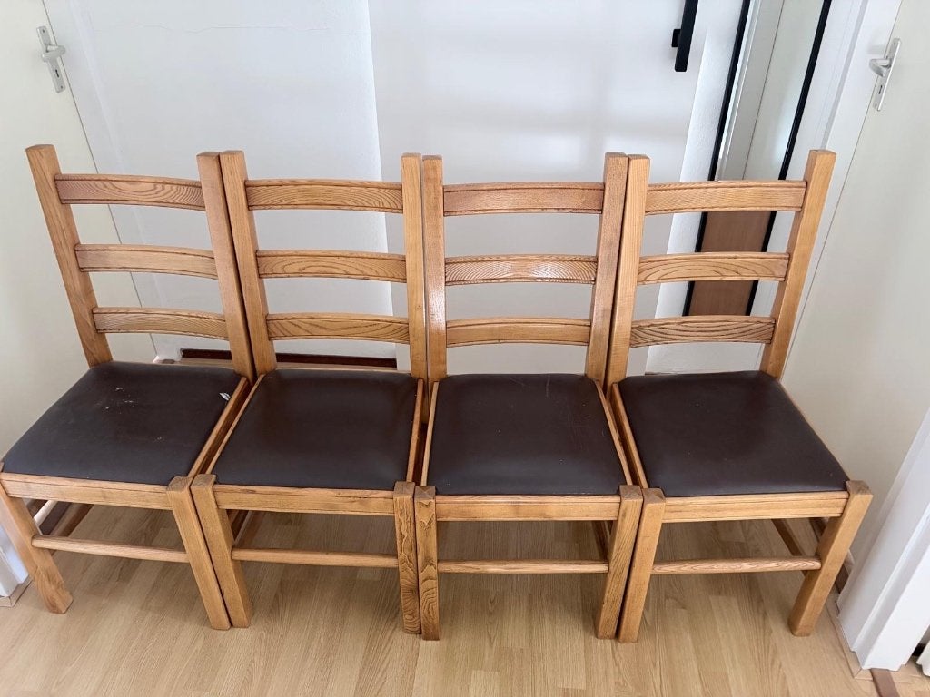 4 stoelen, Huis en Inrichting, Stoelen, Ophalen, Gebruikt, Bruin, Vier