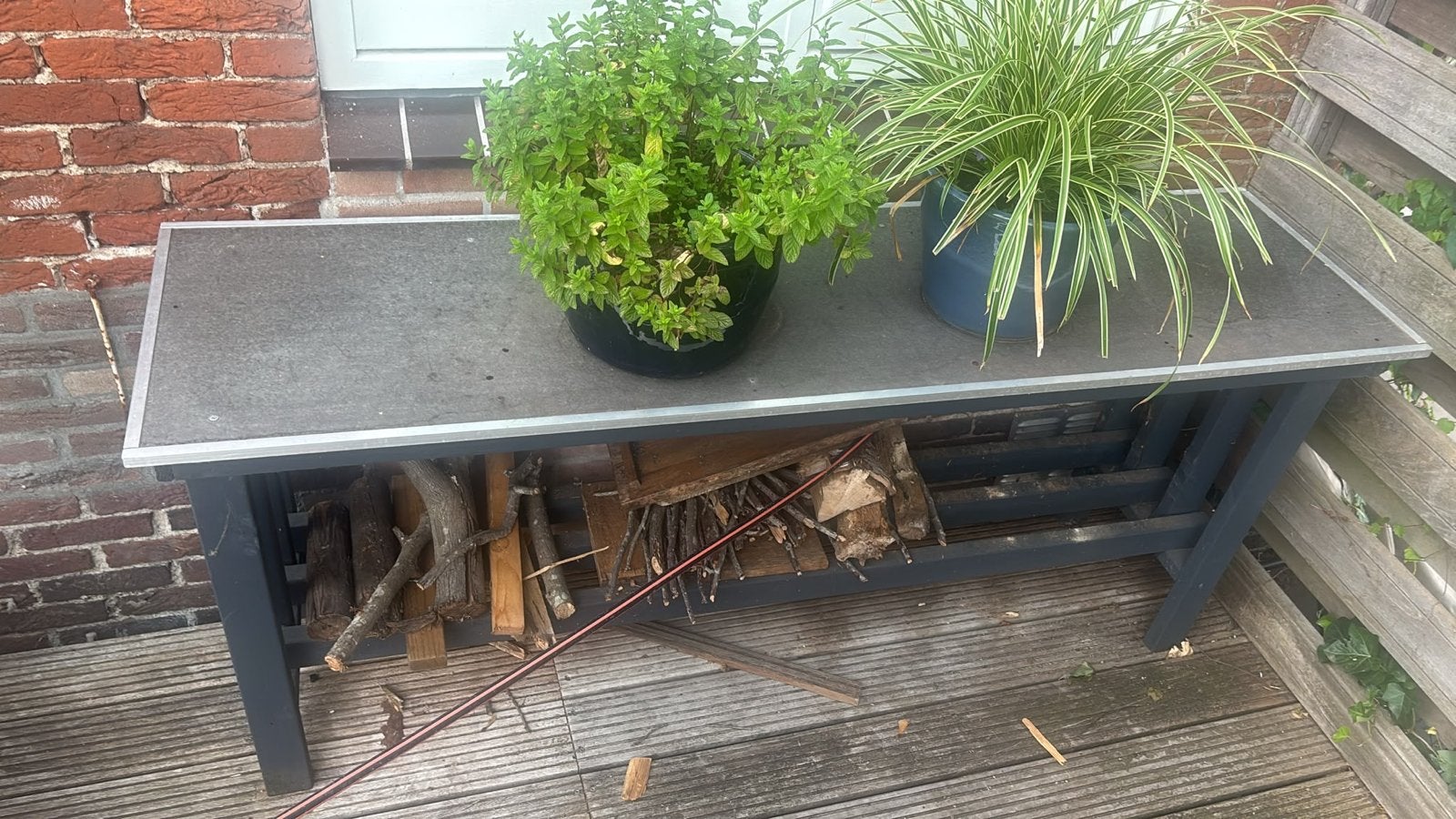 Gratis kast sidetable voor brandhout, Tuin en Terras, Ophalen, Gebruikt, Rechthoekig, Hout
