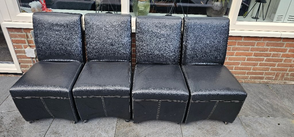 eetkamer stoelen set 4 stuks, Gebruikt, Zwart, Ophalen of Verzenden, Vier