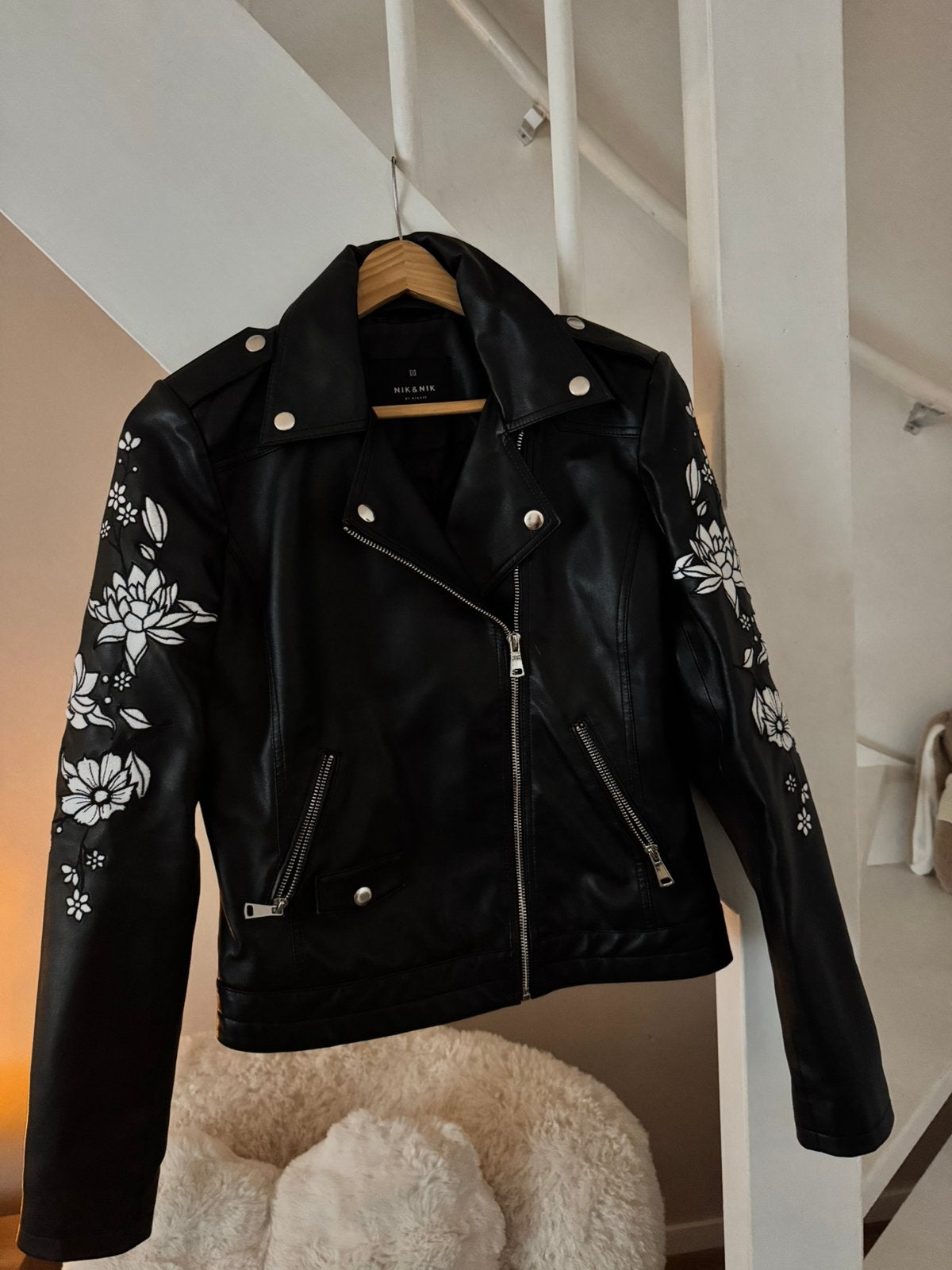 Nik & Nik biker jack vegan leder, Kinderen en Baby's, Ophalen of Verzenden, Zo goed als nieuw, Meisje, Jas