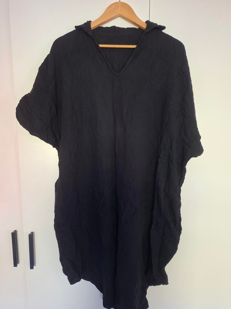 Zwarte jurk met zakken 42-48, Kleding | Dames, Grote Maten, Ophalen of Verzenden, Zo goed als nieuw, Zwart, Jurk
