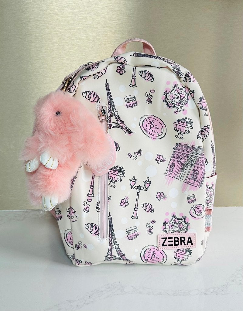 Zebra rugzak Parijs rugtas paris schooltas tas kinderrugzak, Nieuw, Roze, 30 tot 40 cm, Minder dan 30 cm
