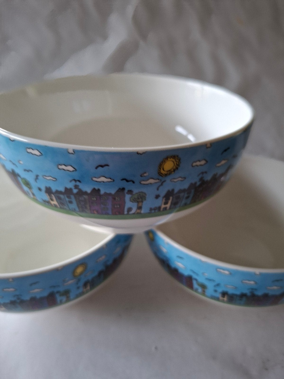 Set van 3 Philadelphia schalen van Elke Uitenbroek, Huis en Inrichting, Handbeschilderd, Porselein of Keramiek, Schaal, Rond