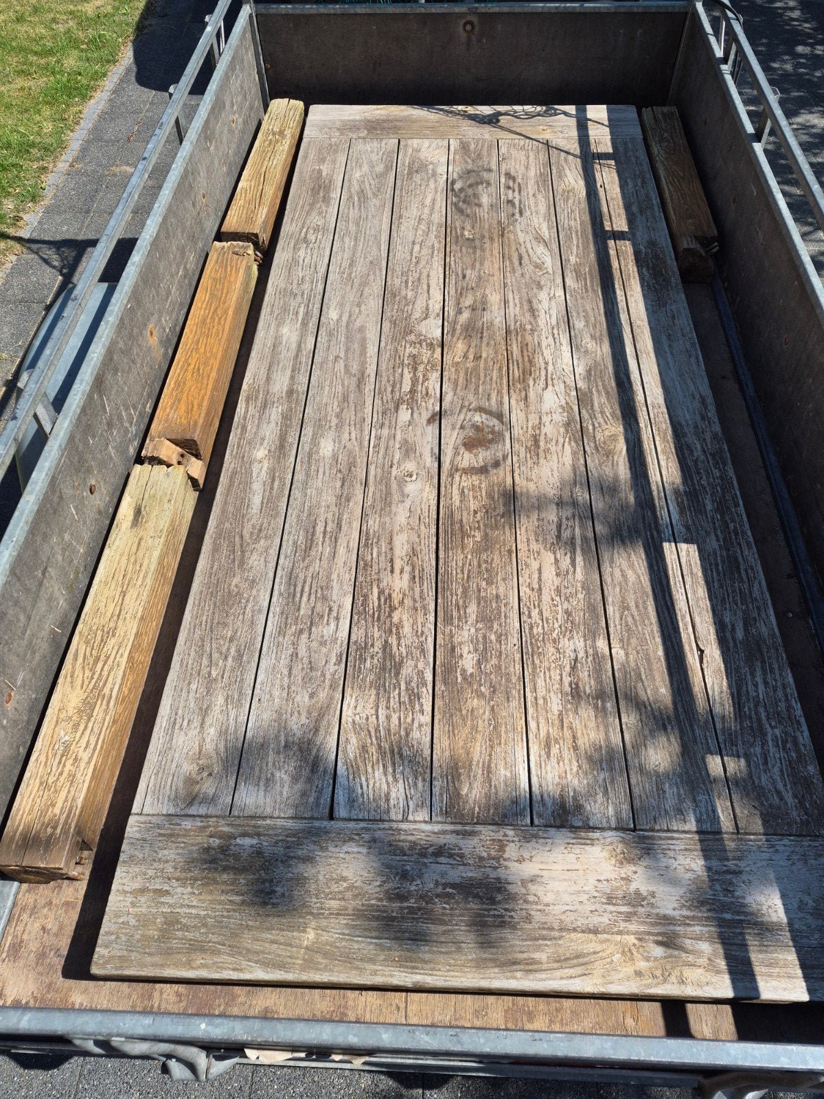 Teakhouten tafel 240cm, Tuin en Terras, Tuintafels, Ophalen, Gebruikt, Rechthoekig, Hout