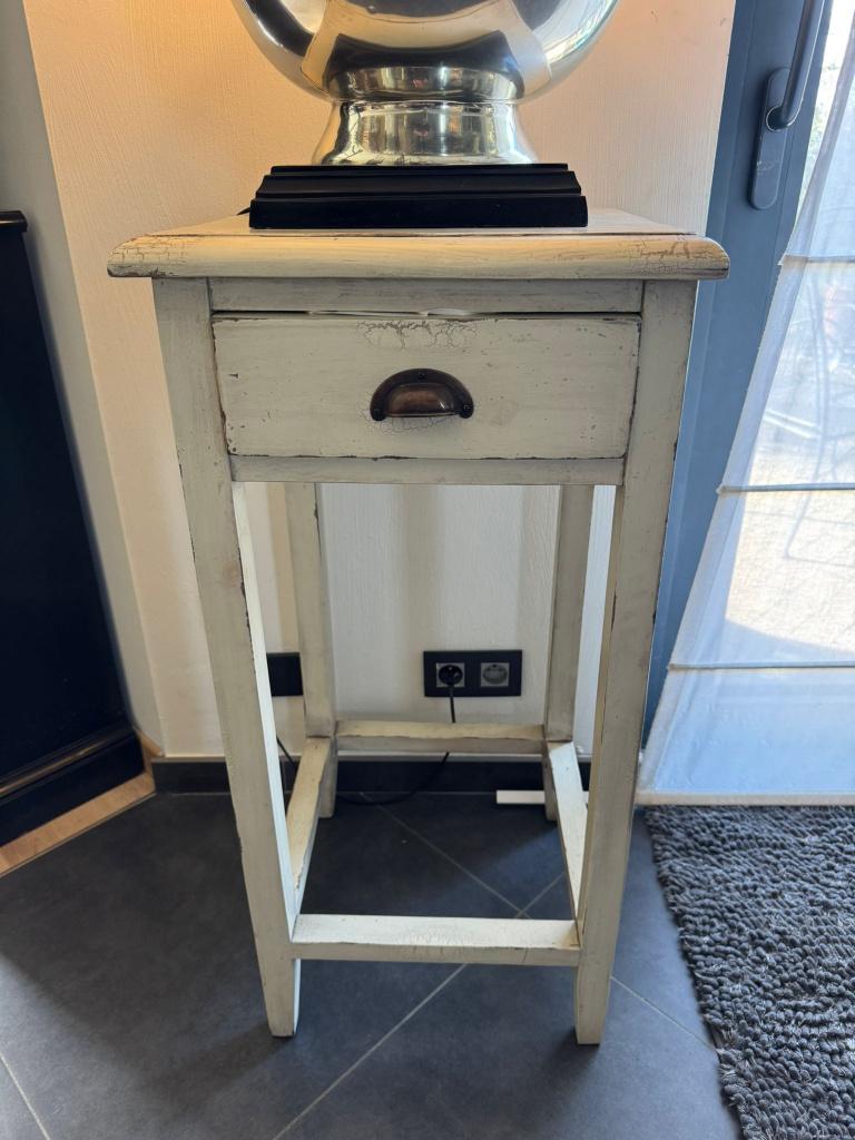NIEUWE Bijzettafel teak Flamant sidetable zuil wandtafel, Ophalen, Hout, Wilms, Nieuw