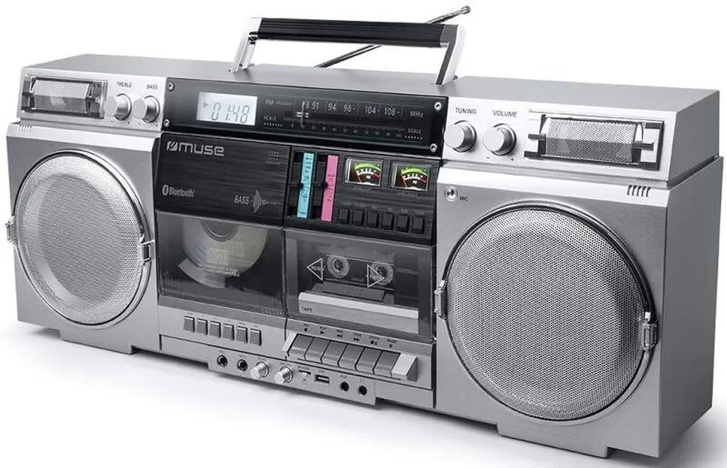 Muse M-380GBS Ghetto Blaster met FM, CD, Cassette, USB, SD, Ophalen, Zo goed als nieuw, Radio, Met cd-speler