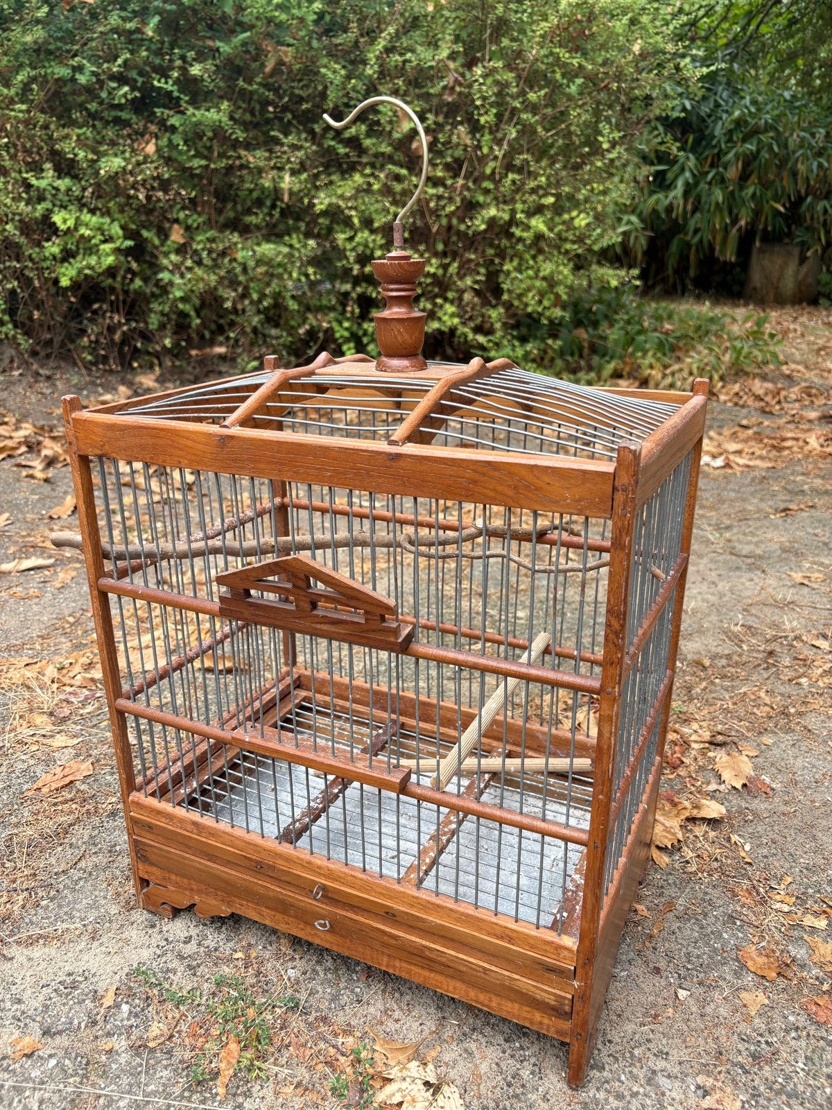 Houten vogelkooi, Dieren en Toebehoren, Vogels | Hokken en Kooien, Ophalen, Gebruikt, Hout, Vogelkooi