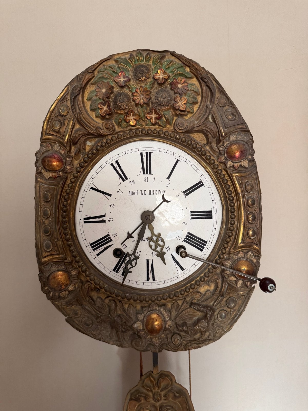 Antieke Franse Comtoise Klok - Perfect Werkend Uurwerk, Antiek en Kunst, Ophalen