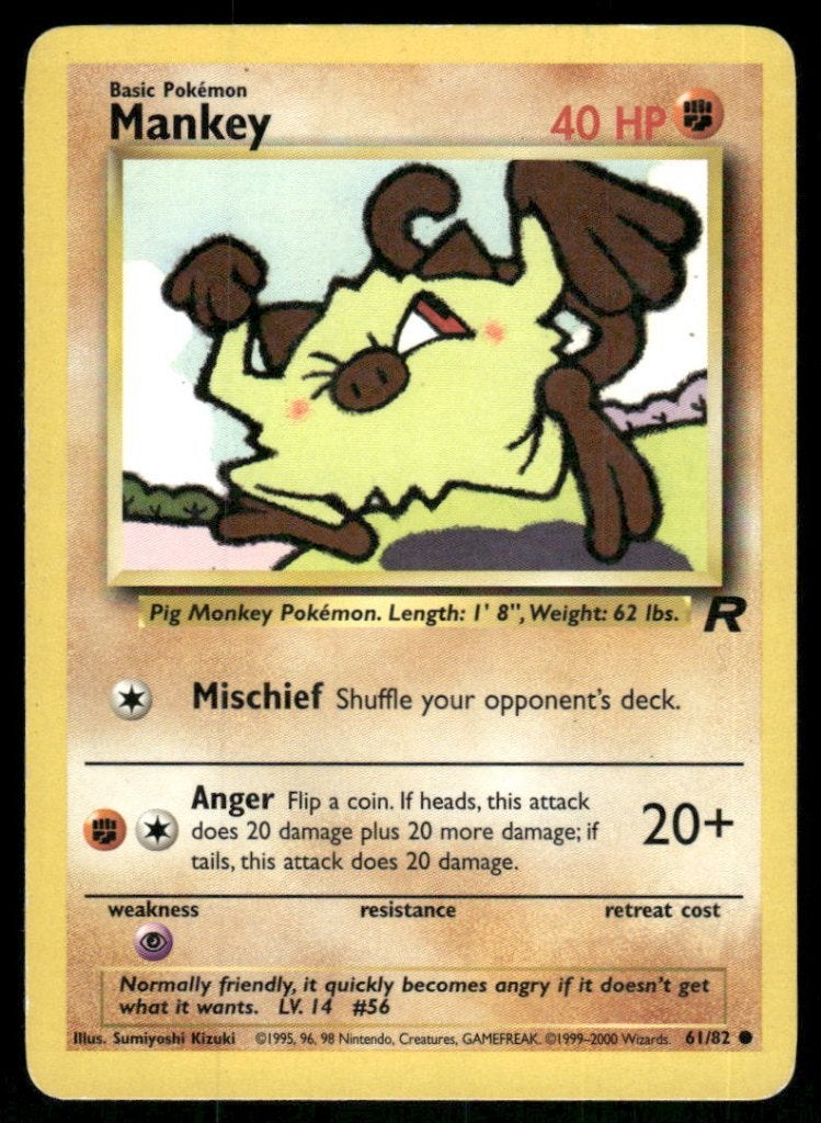 Mankey 61/82 - Team Rocket, Verzenden, Gebruikt