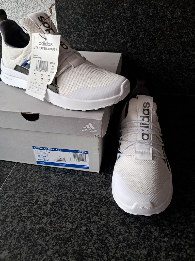 Wit sneakers Adidas NIEUW lite racer adapt  maat 40, Wit, Nieuw, Ophalen of Verzenden, Sneakers of Gympen