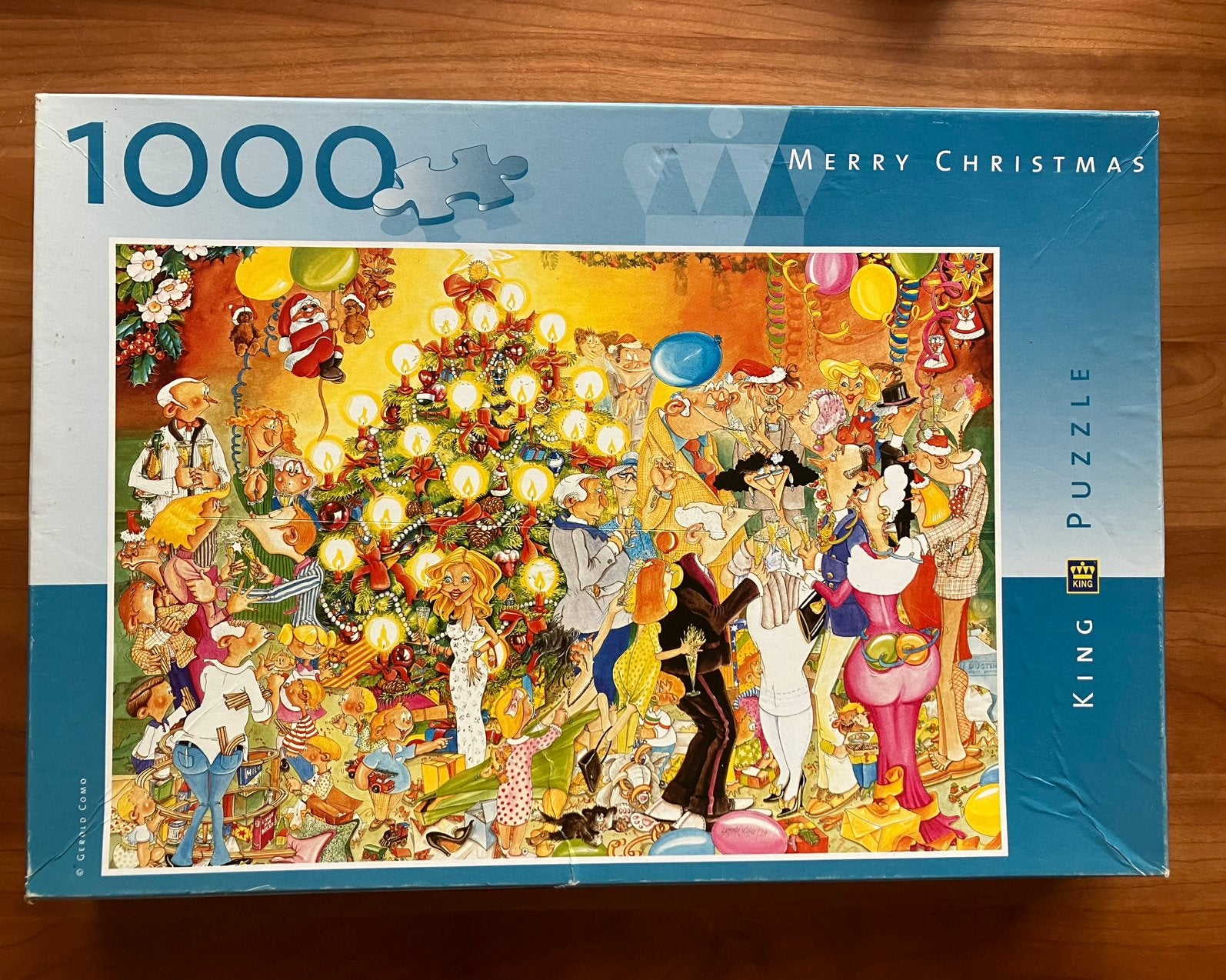 Merry Christmas puzzel 1000 stukjes, Ophalen of Verzenden, 500 t/m 1500 stukjes, Zo goed als nieuw