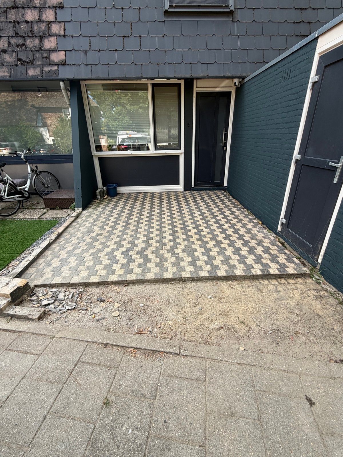 Gebruikte Klinkers - Beton - Grijs/Geel, Tuin en Terras, Tegels en Klinkers, Ophalen, Gebruikt, Klinkers, 10 m² of meer