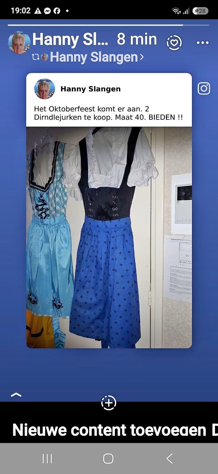 2 Dirndlejurken te koop . maat 40. ( Bieden), Ophalen of Verzenden, Zo goed als nieuw