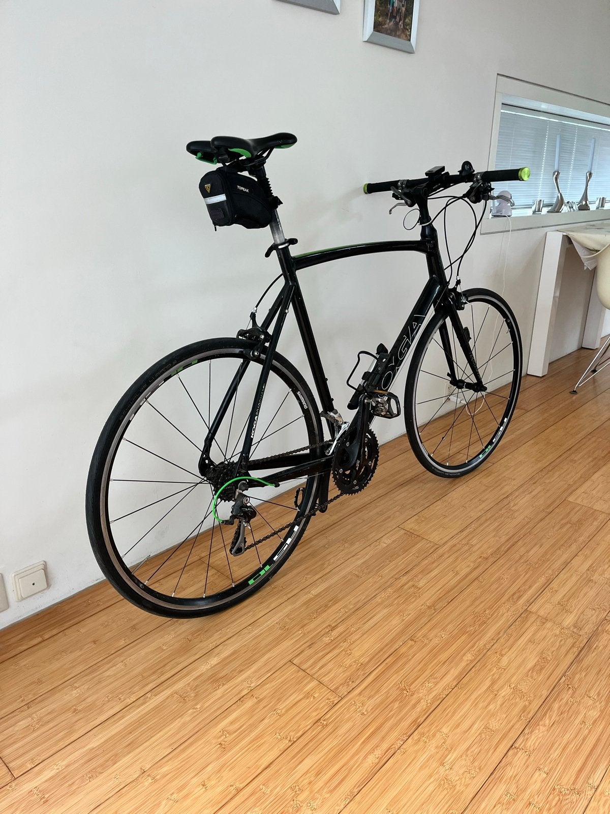 Koga Roadchamp racefiets - Zwart/Groen, Shimano Tiagra, Ophalen, 28 inch, Gebruikt, Velgrem
