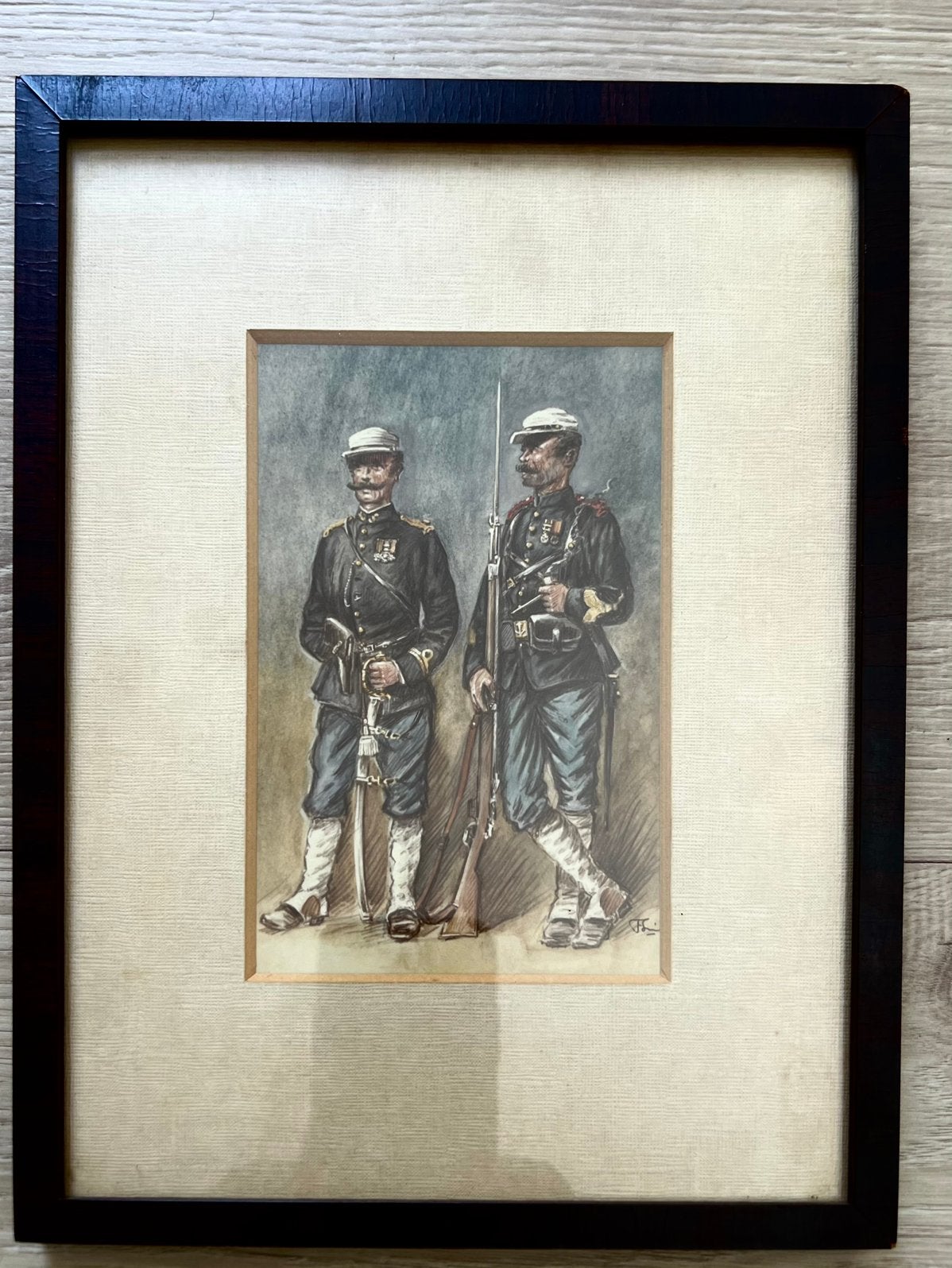 Korps Mariniers ingelijste prent., Verzamelen, Militaria | Algemeen, Ophalen of Verzenden, Marine, Nederland, Overige typen