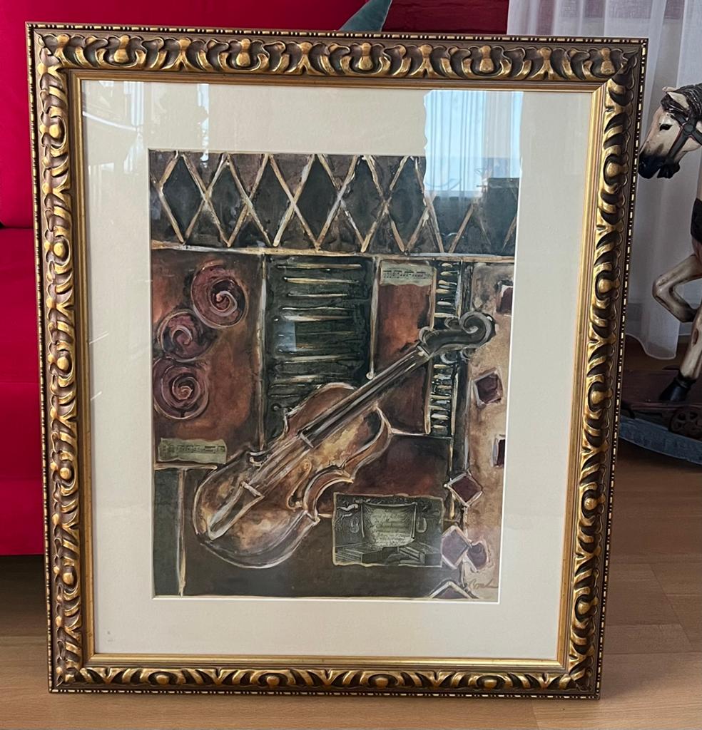 Vintage  schilderij 85х72 cm / 71,5х58 cm, Ophalen of Verzenden, Zo goed als nieuw, Hout, 75 cm of meer