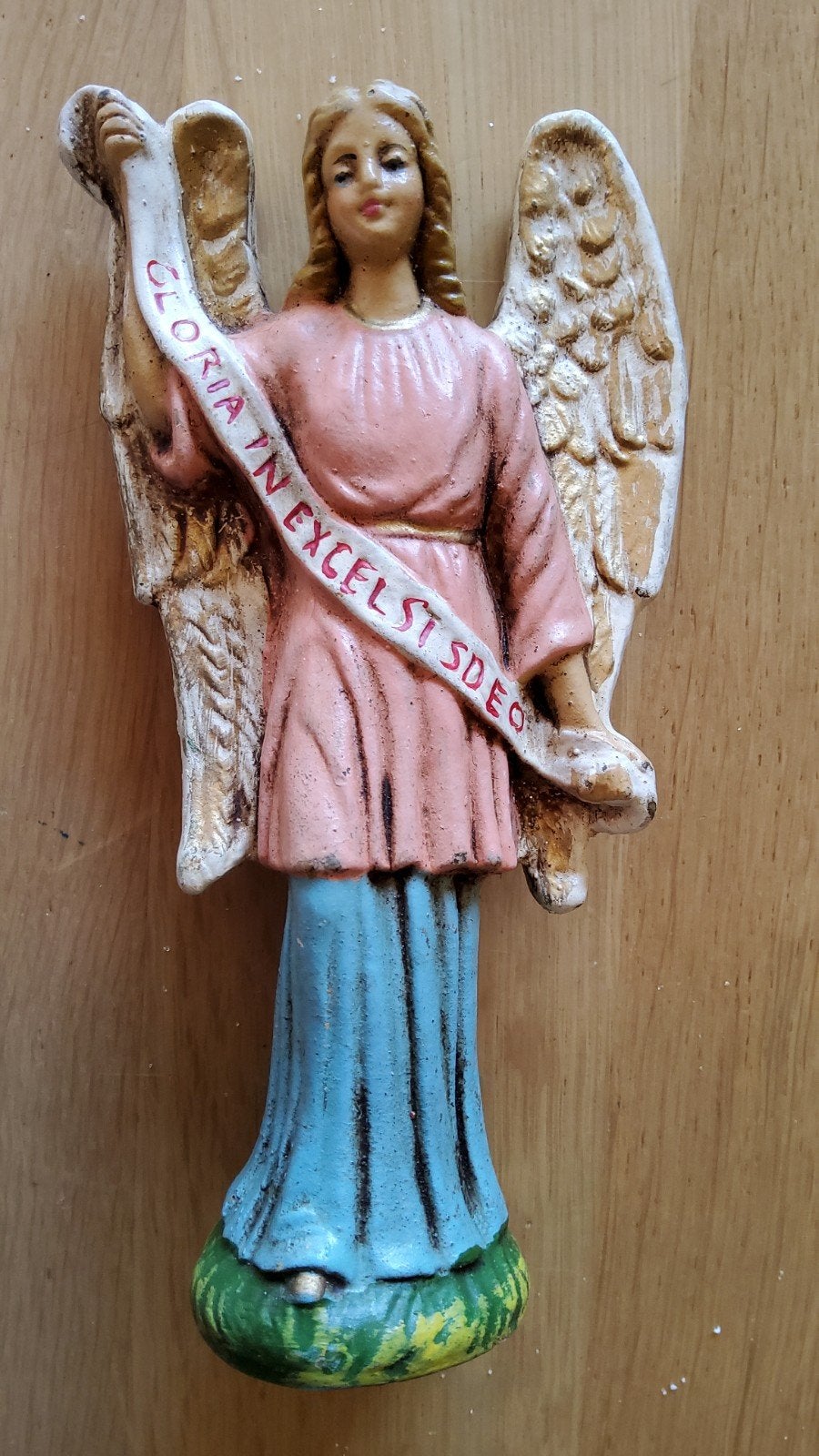 Antieke grote engel Papier Mache kerstgroep Engeltje Italy., Ophalen of Verzenden