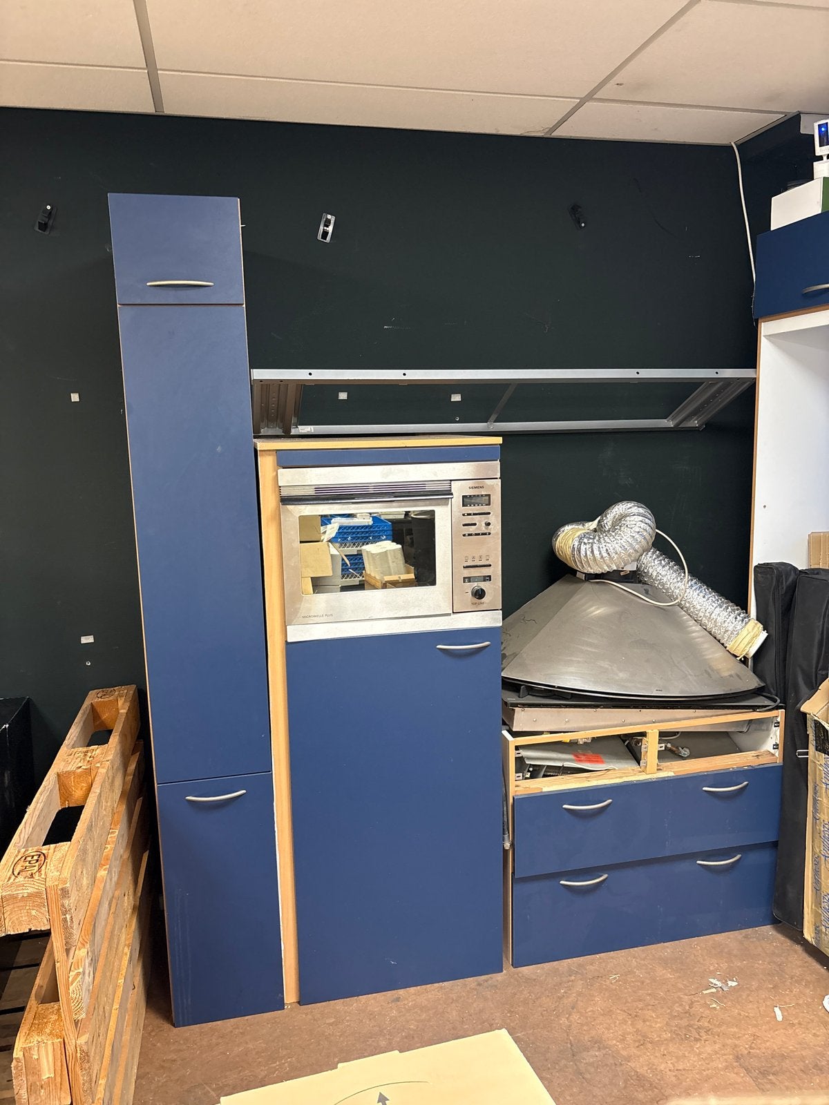 Complete blauwe keuken met apparatuur, Ophalen, Gebruikt, Overige materialen, Blauw