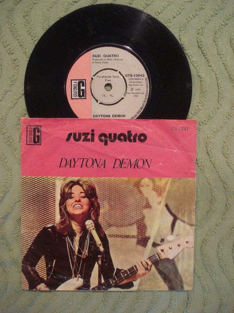 Suzi Quatro 7" Vinyl Single: ‘Daytona demon’ (Turkije), Ophalen of Verzenden, Gebruikt, 7 inch, Rock en Metal