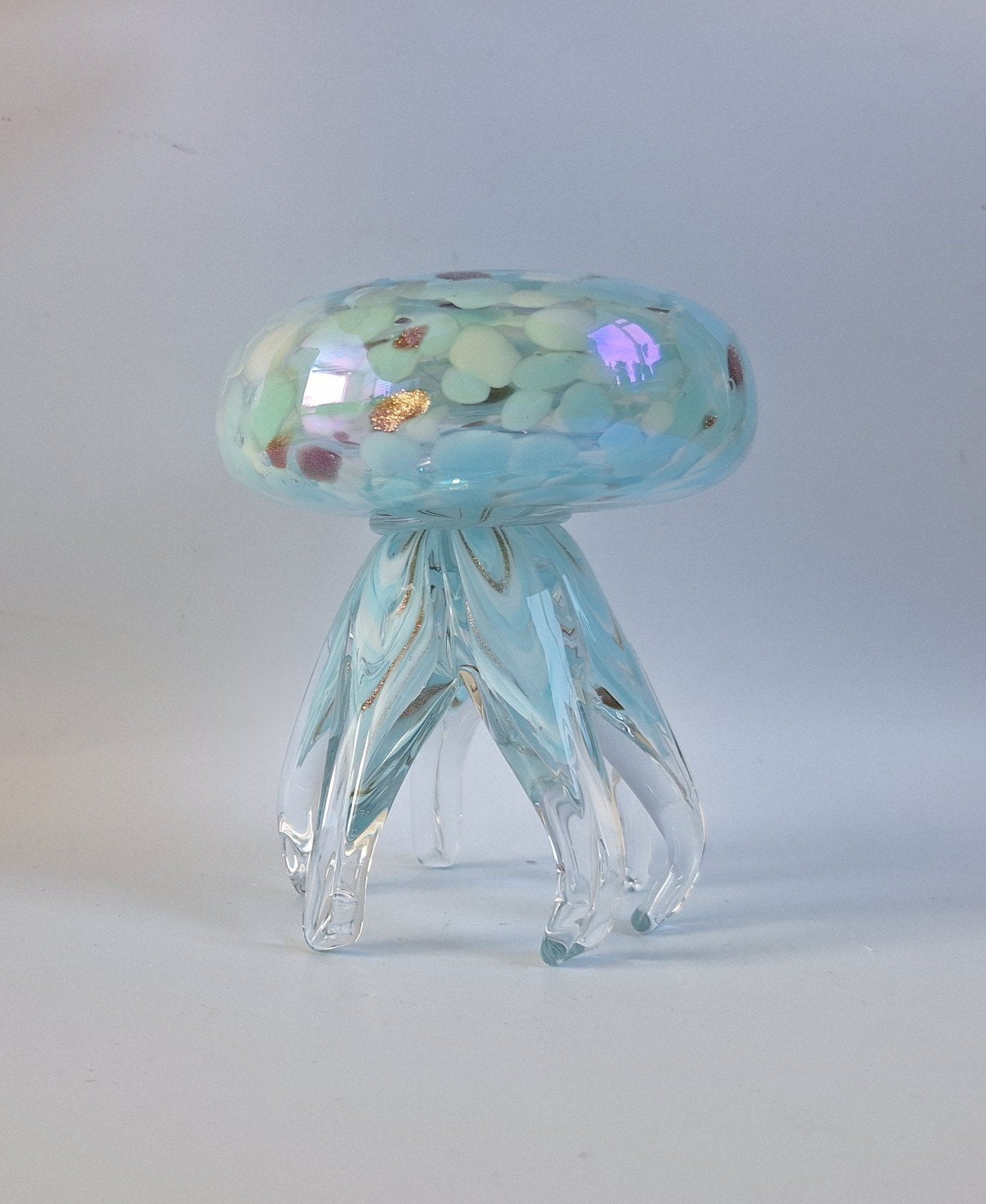 Prachtige theelicht houder in vorm van kwal van murano glas, Ophalen of Verzenden, Glas